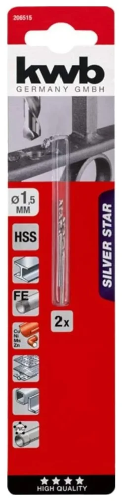 Set punte trapano Kwb 206515 SILVER STAR metallo