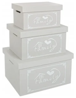 Set scatole portaoggetti Yes Everyday 0210552 LOVERS Grigio