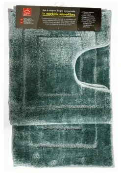 Set tappeti bagno Amicasa YM5013B FRAME Art 44 Salvia