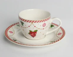 Set 6 tazze caffè con piattino 90 ml - Candy Canes
