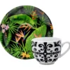 Set 6 tazze caffè con piattino porcellana 100 ml - Jungla