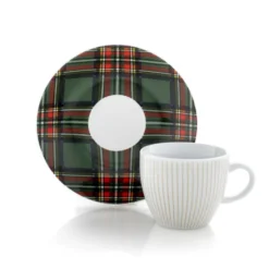 Set 6 tazze caffè in porcellana con piattino • 90 ml - Kilty