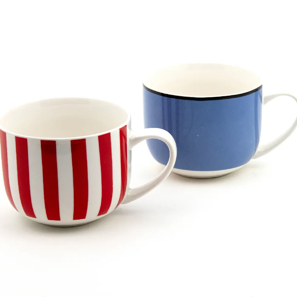 Set 2 tazze jumbo new bone china - 470 ml - Etna