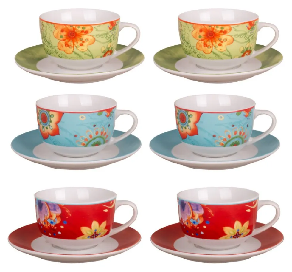 Set tazze te Amicasa Art 40 FLOWERS Colori assortiti