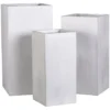 Set vasi piante Amicasa AP01624 quadri (28, 34, 40 cm) Bianco crema