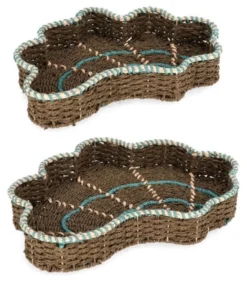 Set vassoi Yes Everyday 0141584 KYA (44x30 e 50x38x6 cm) Marrone e Tur