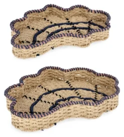 Set vassoi Yes Everyday 0141583 KYA (44x30 e 50x38x6 cm) Naturale e Bl