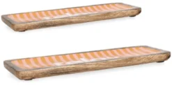 Set vassoi Yes Everyday 0551029 RELAX (38x12 e 46x15 cm) Arancio rigat