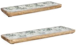 Set vassoi Yes Everyday 0550954 THARA (38x12 e 46x15 cm) Verde foglie