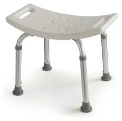 Sgabello bagno Gedy 107202 FRIEND regolabile h.max 58 cm Bianco e Silv