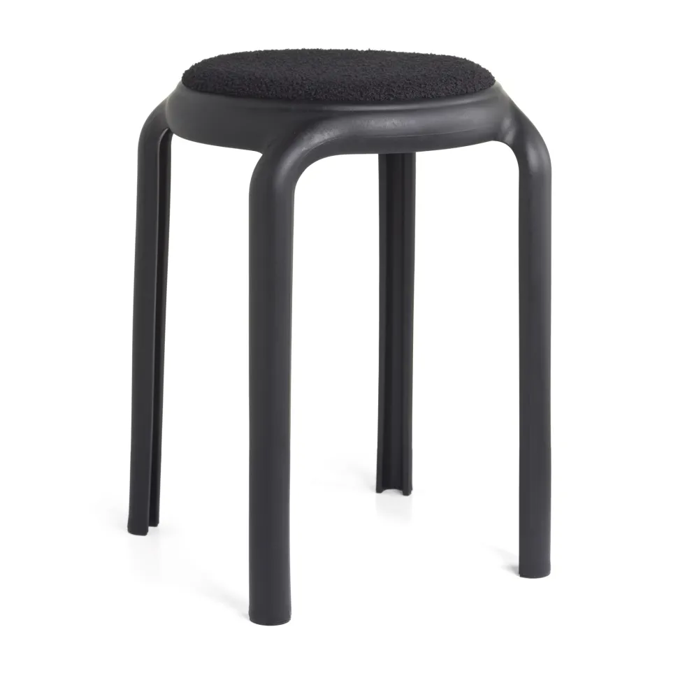 Sgabello Impilabile Con Seduta In Bouclé - Relax