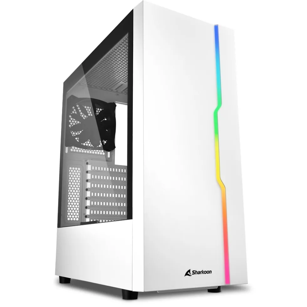 SHARKOON PC CASE GAMING RGB SLIDER MIDDLE TOWER LED USB3.0 BIANCO