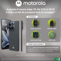 Smartphone Motorola Edge 70 5G 12/512GB ultrasottile 5.99mm