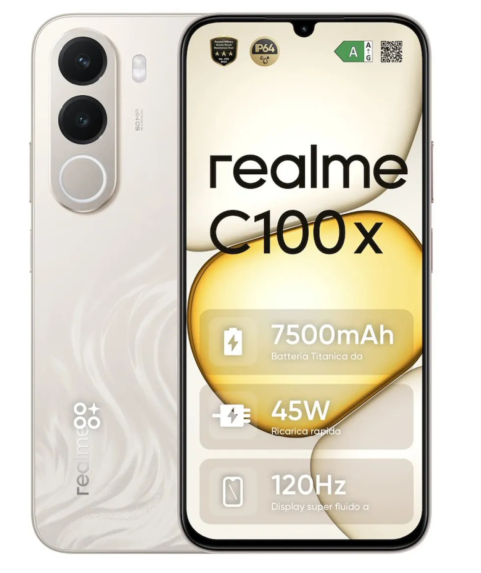 Smartphone Realme C100X 4G con 256GB di memoria