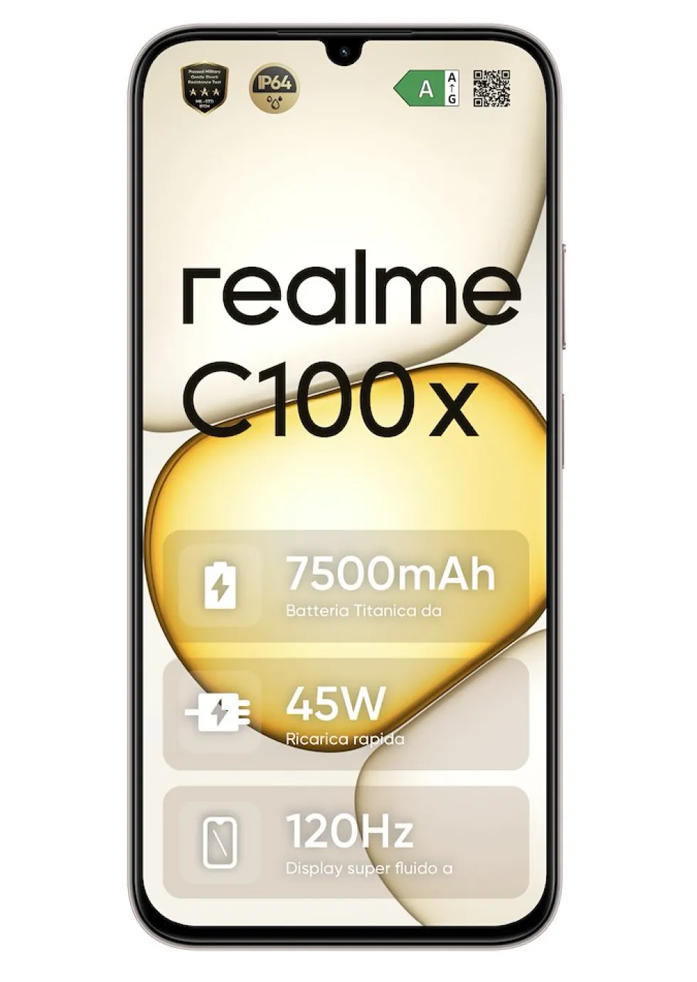 Smartphone Realme C100X 4G con 256GB di memoria