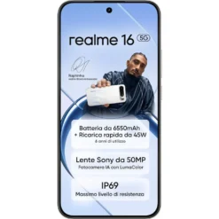 Smartphone Realme 16 5G Air White da 256GB