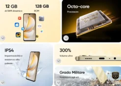 Smartphone Realme Note 70T 4G con 128GB memoria e display 6,74
