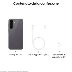 Smartphone Samsung Galaxy A57 5G 128GB con protezione IP68