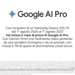 Smartphone Samsung Galaxy S26 FE 5G 8/256GB Blu