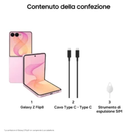 Smartphone Samsung SM F776BLIHEUE GALAXY AI Z FLIP8 Pink