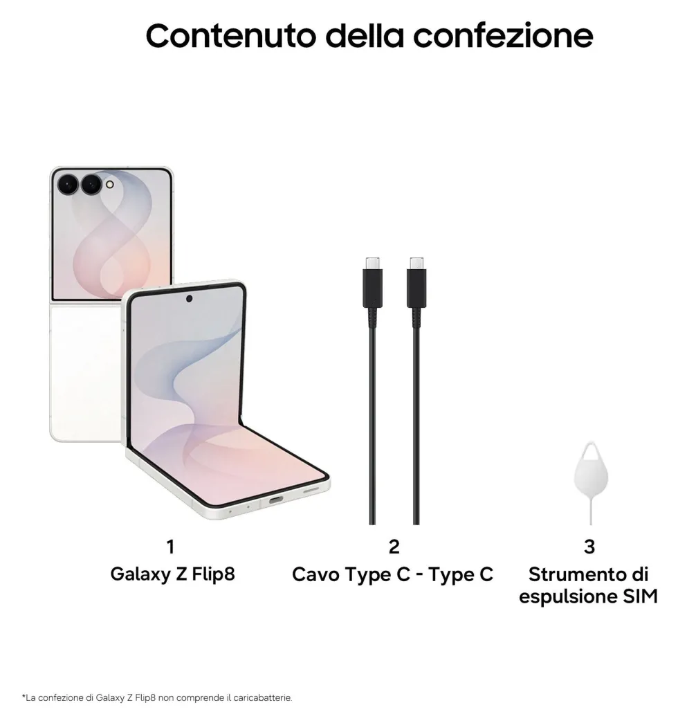 Smartphone Samsung SM F776BZWHEUE GALAXY AI Z FLIP8 Cream