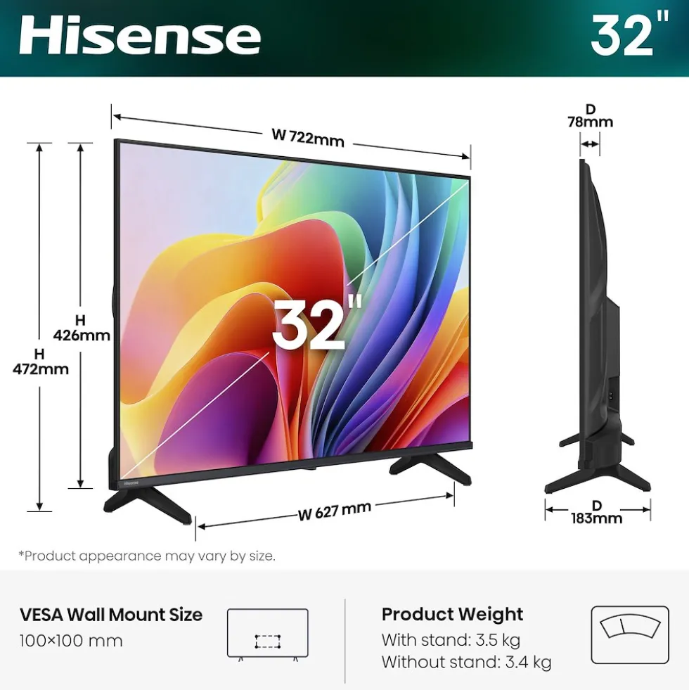 Smart TV Hisense 32A49S 32" HD Ready con VIDAA U9