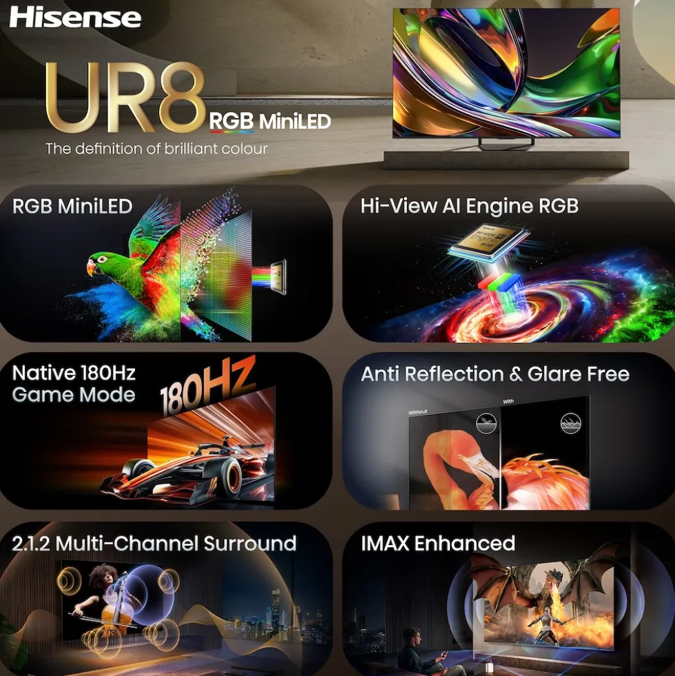 Smart TV Hisense 55ER8S Mini LED 4K 180Hz