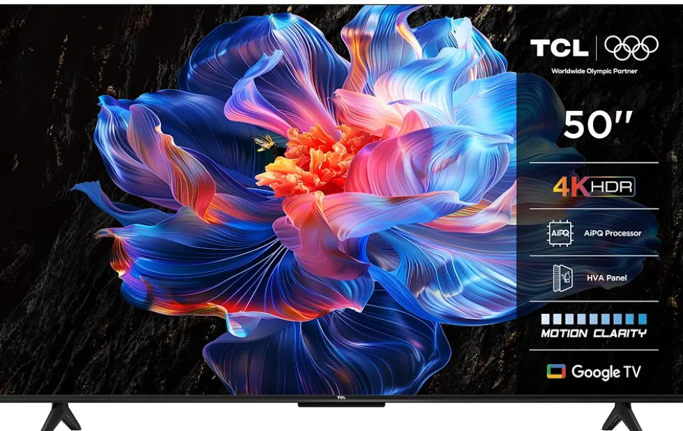 Smart TV LED 50" TCL 50P69K con Google TV e Dolby Audio