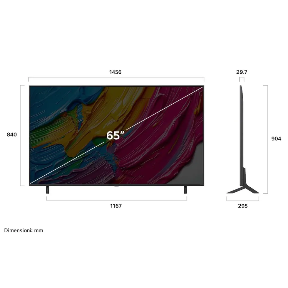Smart TV LG QNED 65" 4K UHD AI HDR10 con processore a7 Gen8