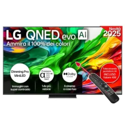 Smart TV LG QNED 65 pollici 4K UHD 65QNED86A6A con processore AI a8 Gen2