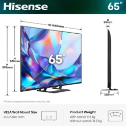 Smart TV QLED Hisense 65A79S 4K con Dolby Vision e Atmos