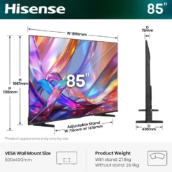 Smart TV QLED Hisense 85E79S 85 pollici 4K con Dolby Vision e Atmos