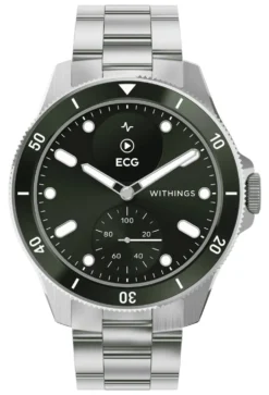 Smartwatch Withings 57254 SCANWATCH Nova Silver e Green