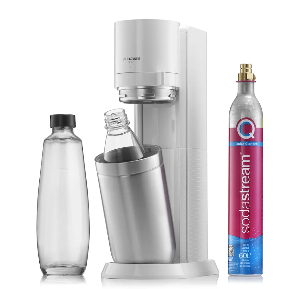 Sodastream Gasatore Duo White Aggancio Rapido Bottiglia Vetro E Pet