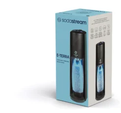 Sodastream Gasatore E-Terra Nero+Bott 1L Lavab In Lavas+Cilindro Quick Connect