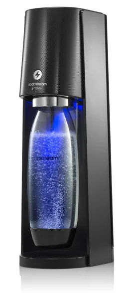 Sodastream Gasatore E-Terra Nero+Bott 1L Lavab In Lavas+Cilindro Quick Connect