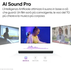 Soundbar LG Electronics S70TY, audio 3.1.1 da 400W con subwoofer wireless