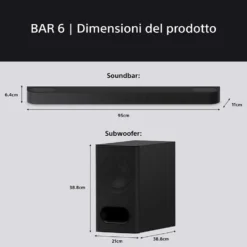 Soundbar Sony BRAVIA Theatre Bar 6 3.1.2 canali con subwoofer wireless