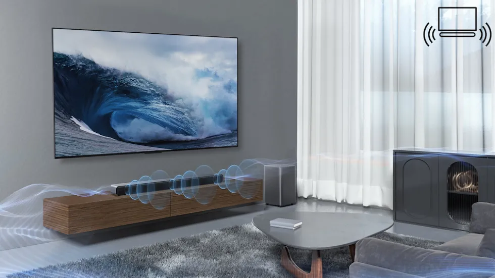 Soundbar TCL S55HE 2.1 Dolby Atmos con subwoofer wireless