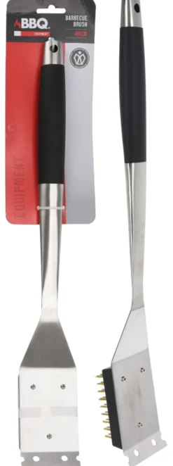 Spazzola barbecue Bbq C04000140 per griglie Cromo satinato e Nero