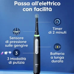 Spazzolino elettrico Oral-B iO3 Duo, sensore pressione, 3 modalità
