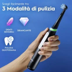Spazzolino elettrico Oral-B iO3 Duo, sensore pressione, 3 modalità