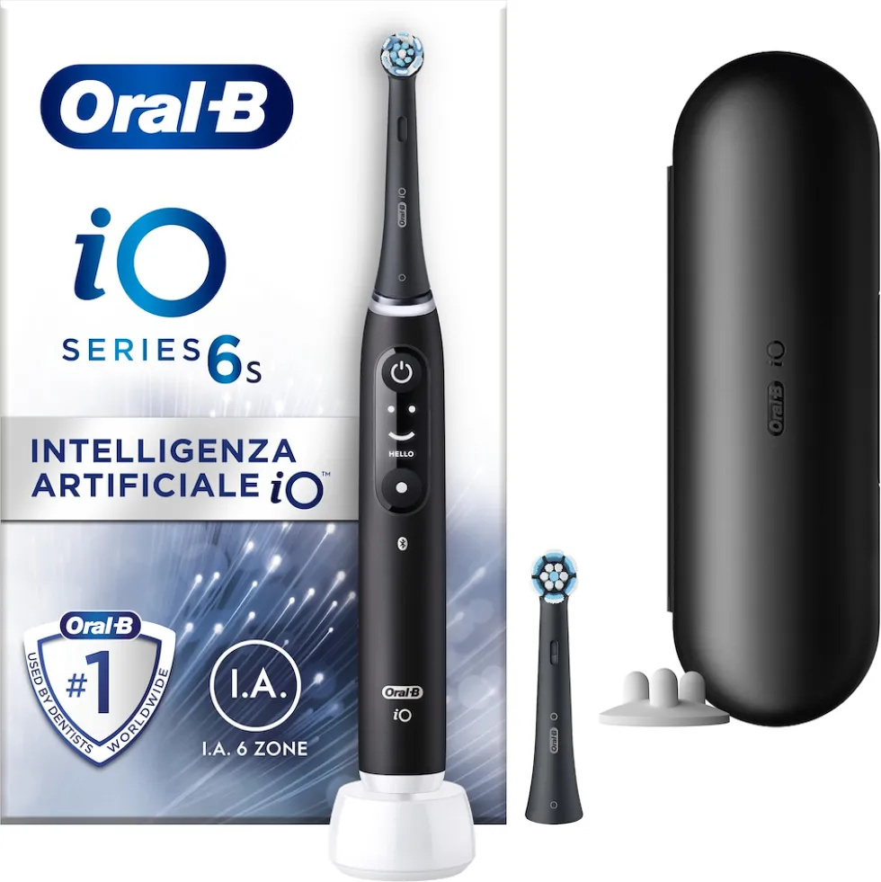 Spazzolino elettrico Oral-B iO6 Nero con tecnologia magnetica