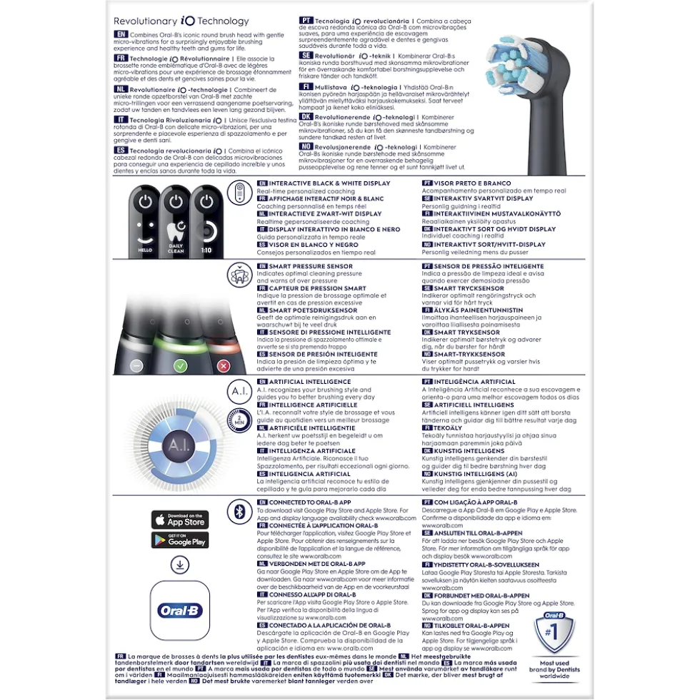 Spazzolino elettrico Oral-B iO6 Nero con tecnologia magnetica