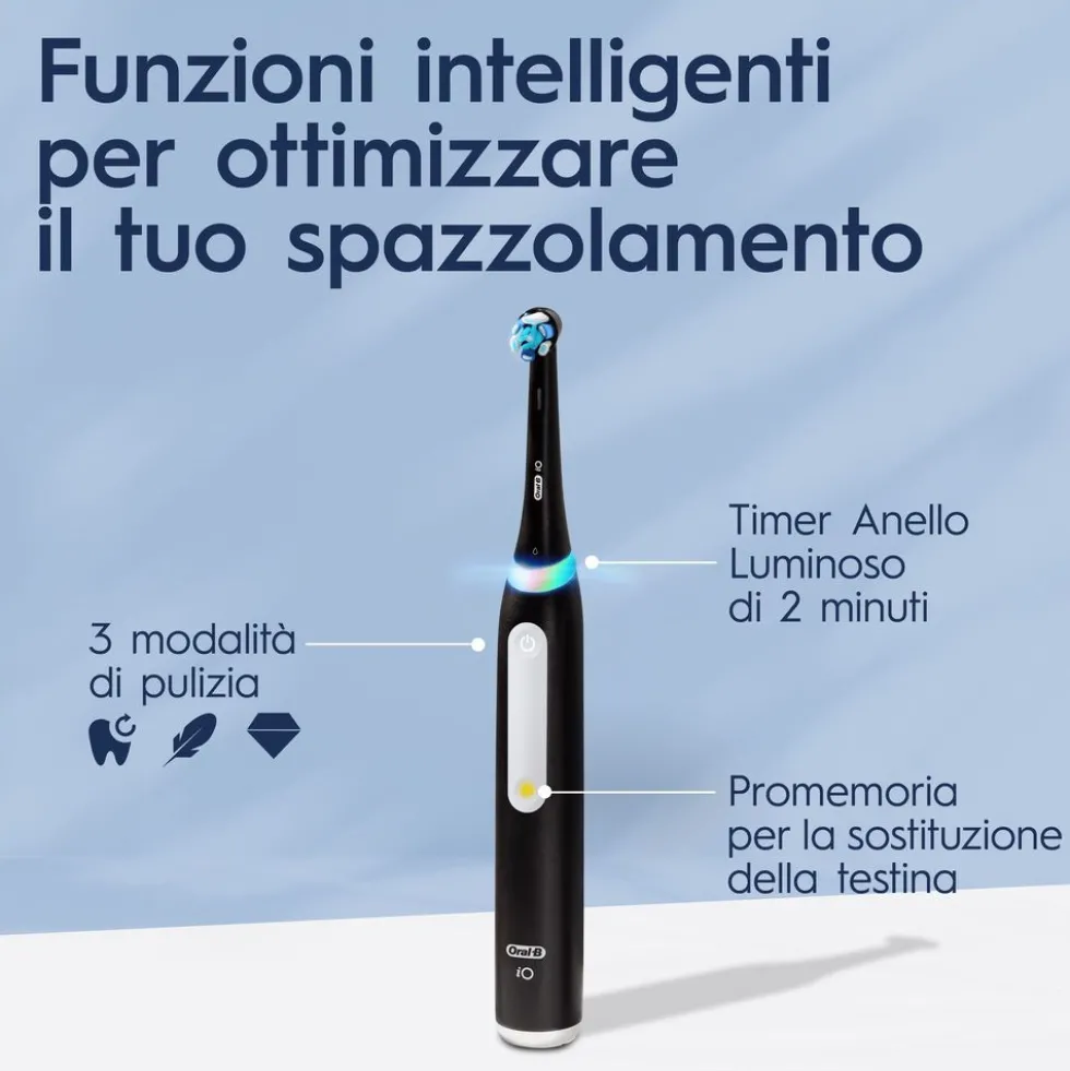 Spazzolino elettrico Oral-B iO 3 Nero con sensore pressione