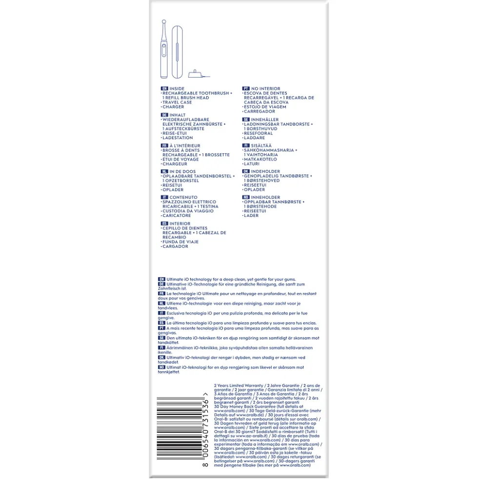 Spazzolino elettrico Oral-B iO 3 Nero con sensore pressione
