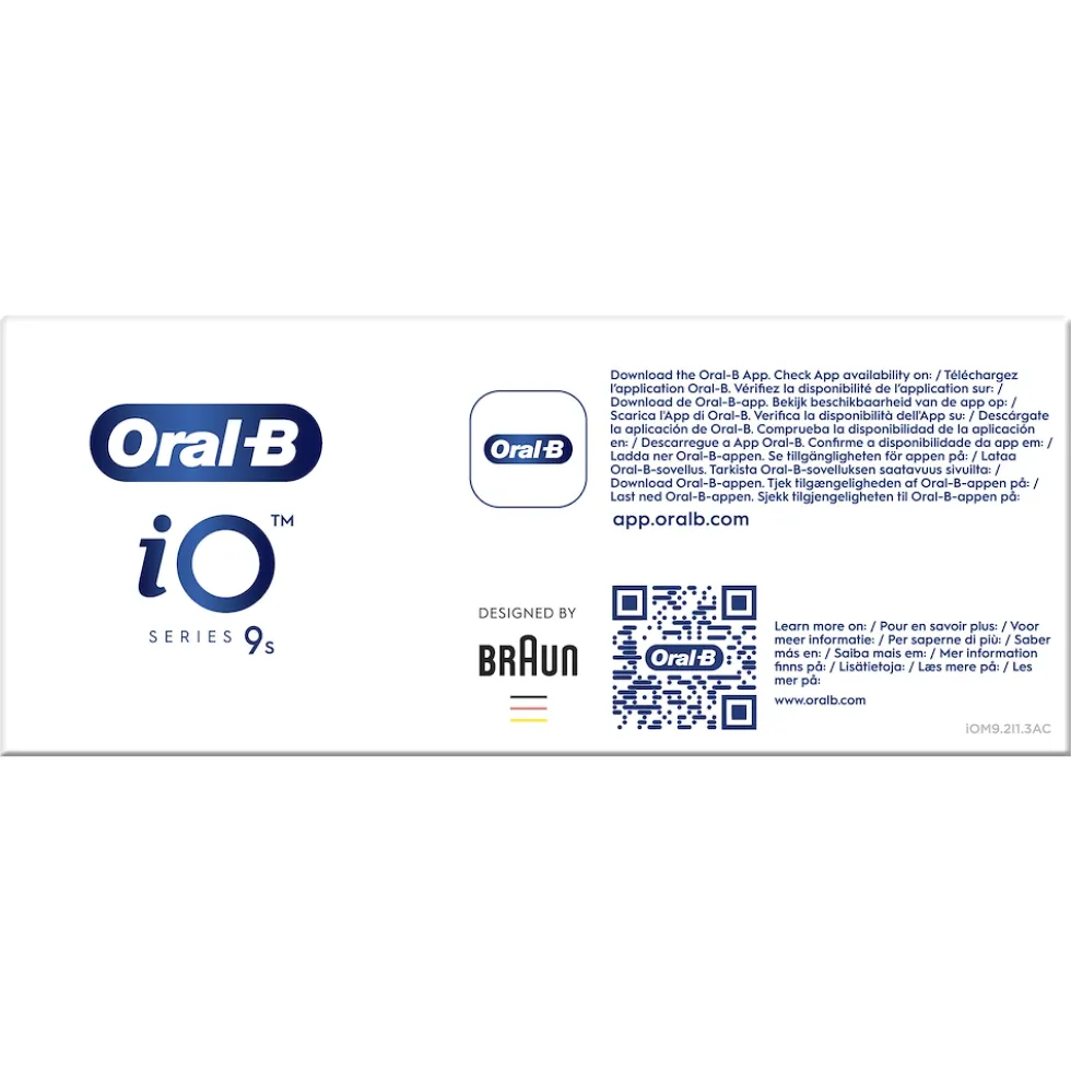 Spazzolino elettrico Oral-B iO 9S Bianco con 2 testine e custodia