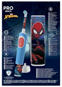 Spazzolino elettrico Oral B 8006540773390 PRO KIDS Spiderman Blue e Re