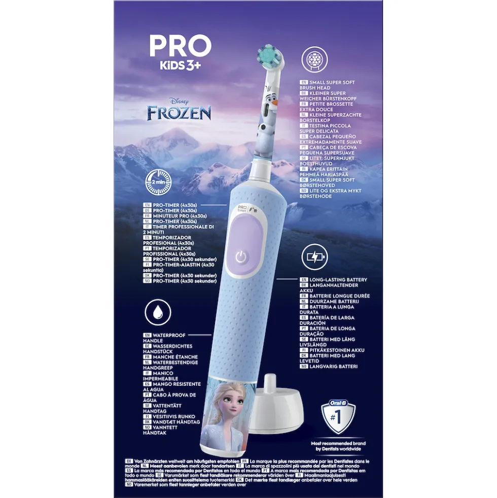 Spazzolino elettrico Oral B Vitality Pro Frozen per bambini da 3 anni
