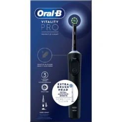 Spazzolino elettrico Oral-B Vitality Pro Black con 3 modalità e 2 testine